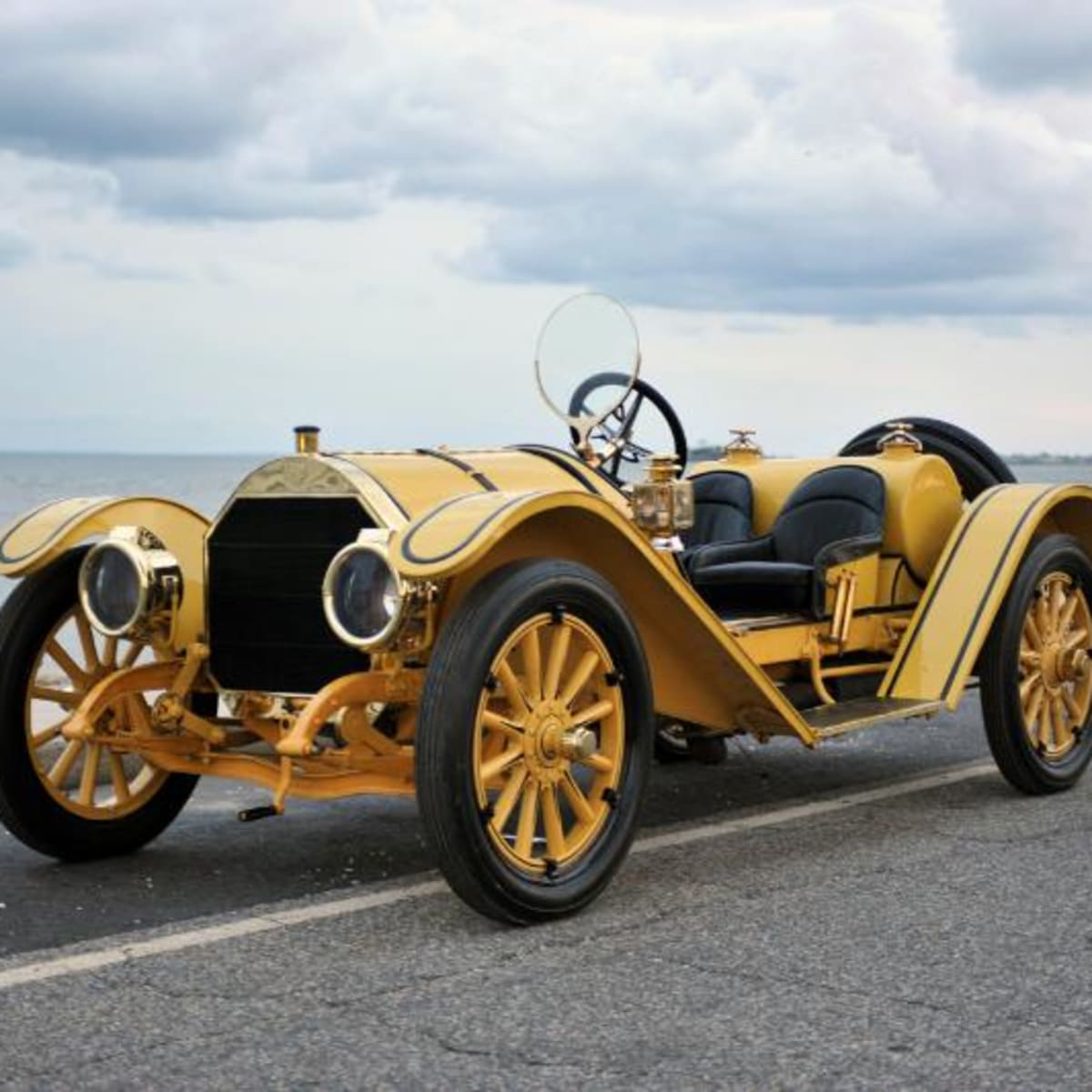 A 1912 Mercer Raceabout on display at the Louis Vuitton Classic, a