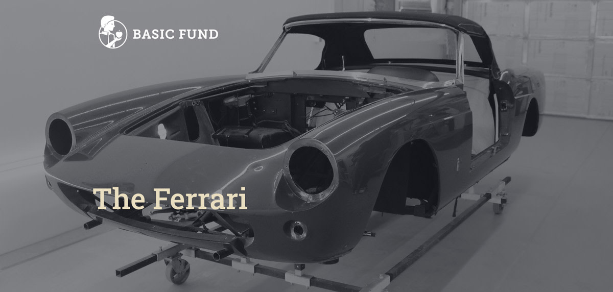 One of four Ferrari 400 Superamericas being restored for charity