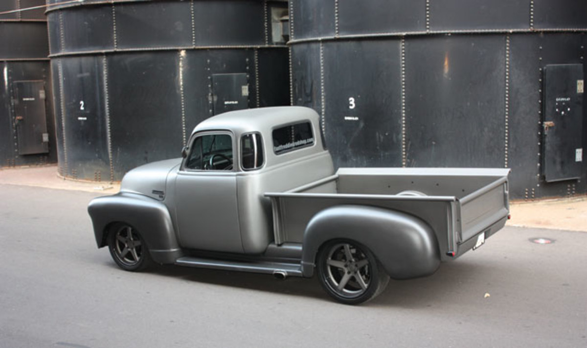 1953 chevy truck with weathered patina paint job on Craiyon