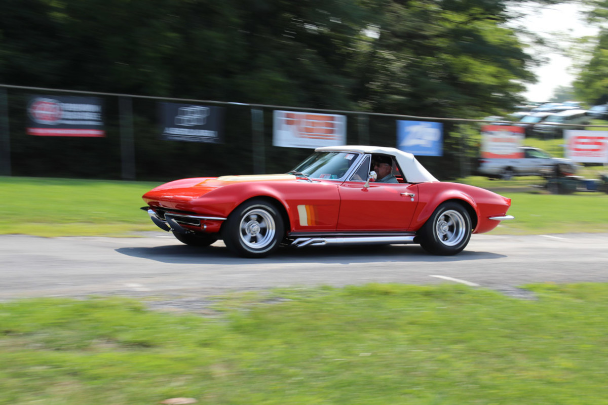 A competitor in the rolling exhaust contest