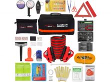 HAIPHAIK Emergency Roadside Kit - Multipurpose Emergency Pack Car Premium Road Kit Jumper Cables Set 11.8 Foot (Upgrade) 124 Pcs Emergency Car Kits